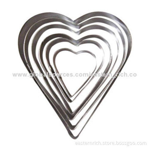 6pc heart cookie cutter set, 1.8cm(H), s.s 430, 0.25mm